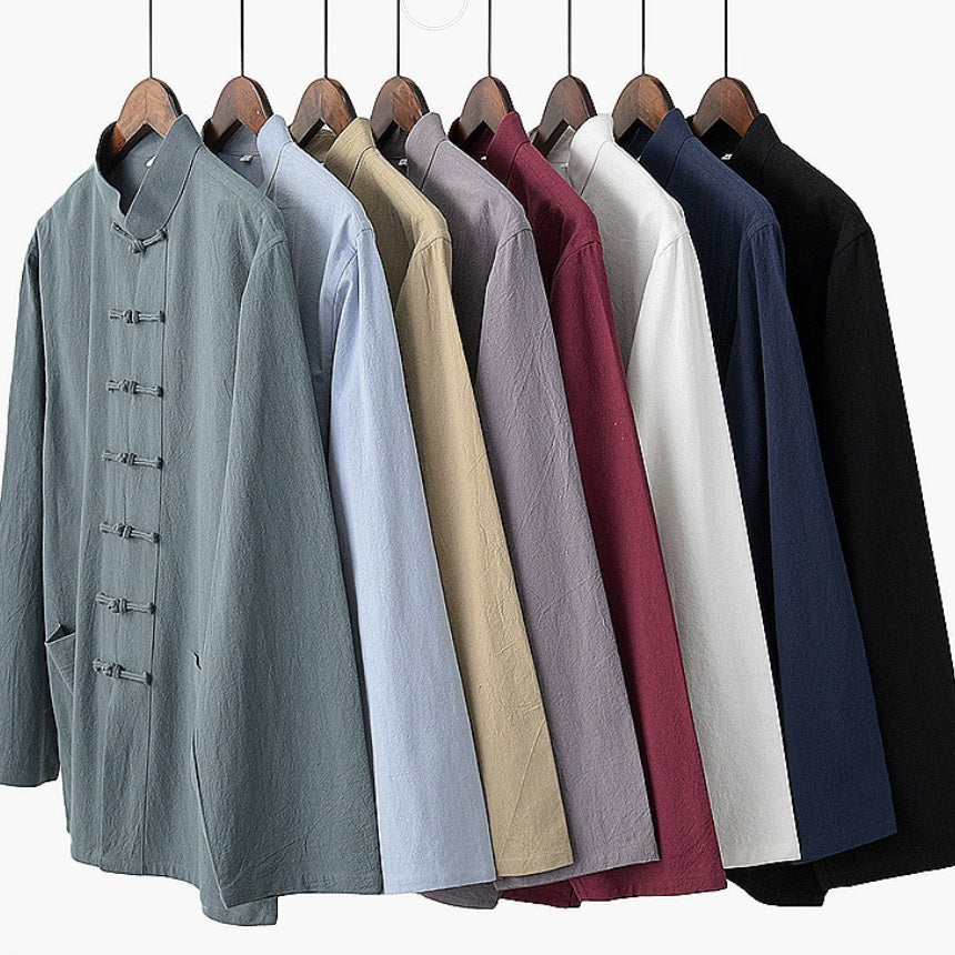 Cotton And Linen Top Chinese Style Clothing Retro Collar Buckle