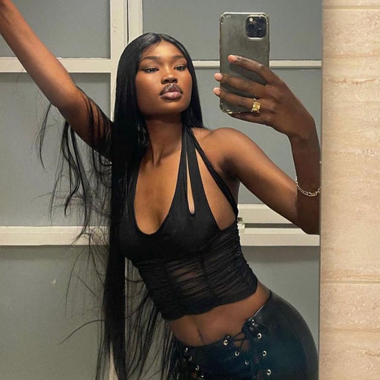 Solid Color Camisole See Through Vest
