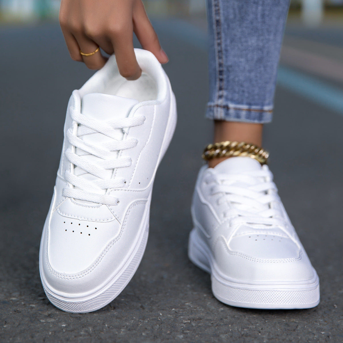 Breathable White Korean Casual Sneaker Breathable