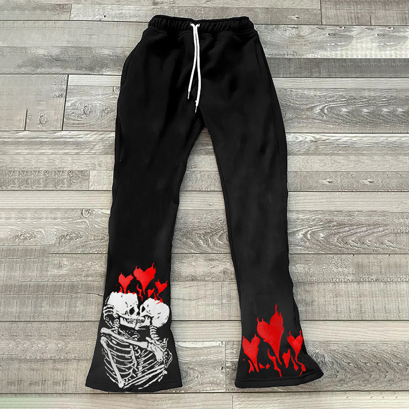 3D Printing Fashion Loose Casual Bell-bottom Pants