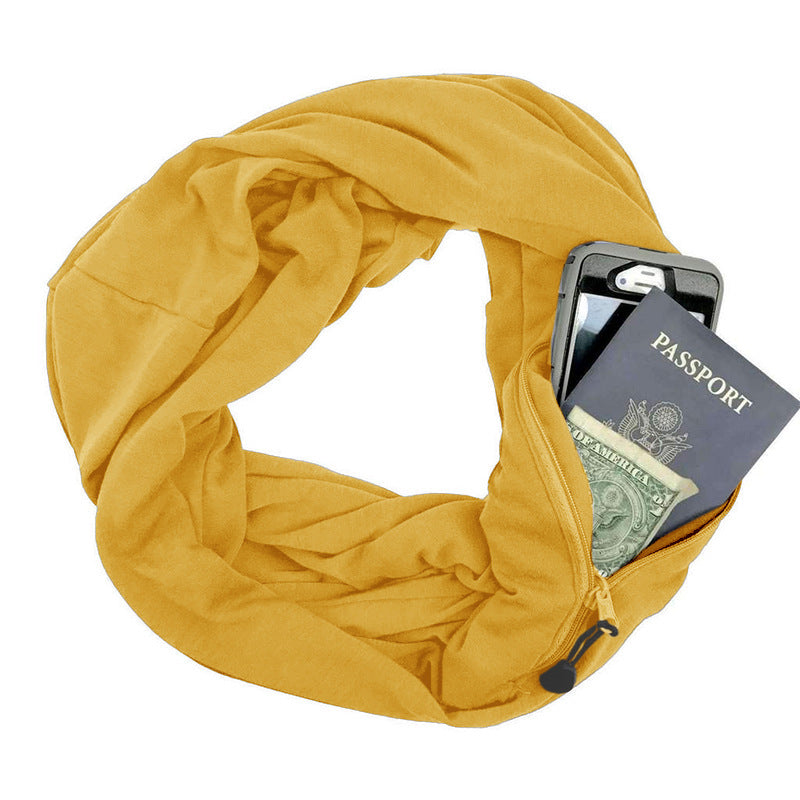 Pure Color Infinity Bib Storage Zipper Pocket Bib
