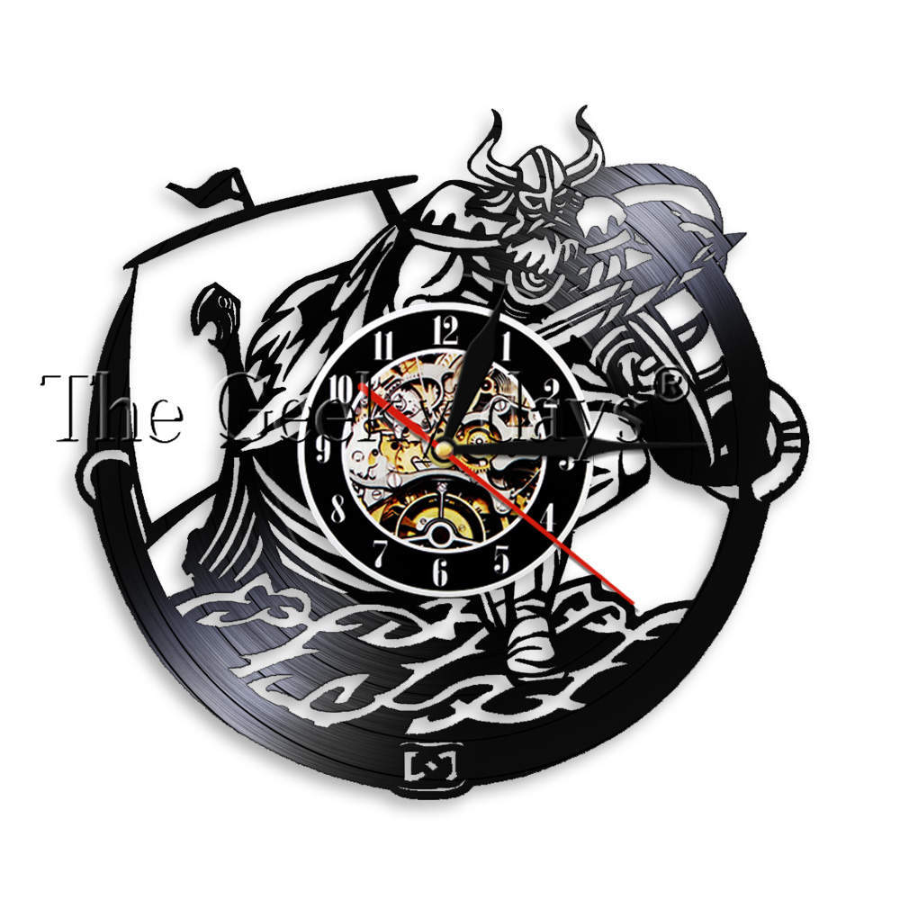Ancient Text Charm Warrior Vinyl Record Clock Wall Clock