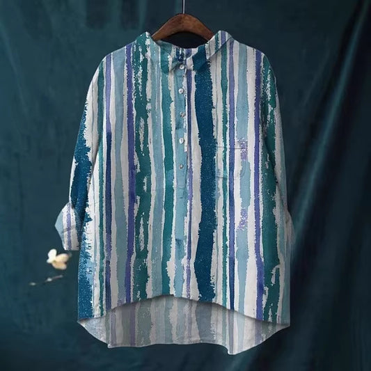 Long-sleeve 5-button Shirt With 3D Digital Animal Print