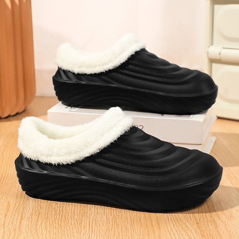 Warm Men's And Women's Waterproof Anti-mud Bottom Cotton Shoes