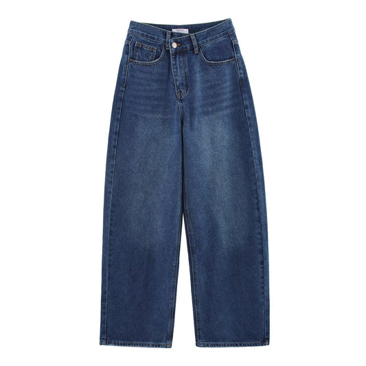 Casual All-match Double Breasted High Waist Loose Jeans
