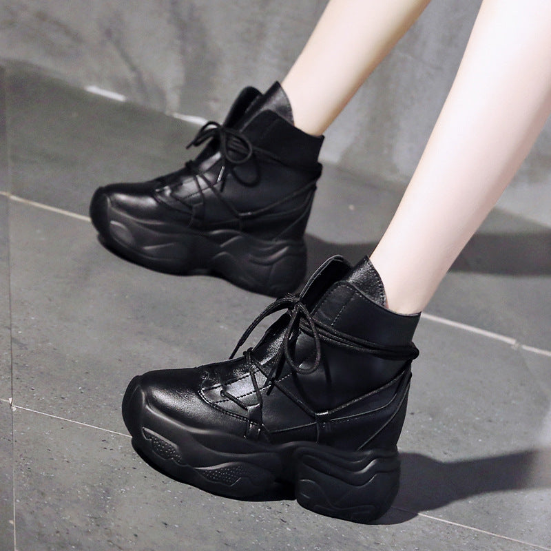 Women's Spring Spring Thick-soled Inner Increase All-match Show Feet Short Boots