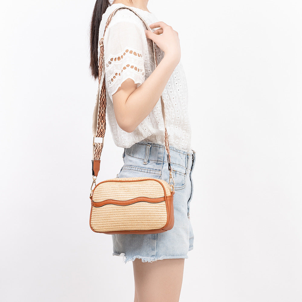 One-shoulder Commuter Special-interest Design High Sense Straw Woven Bag