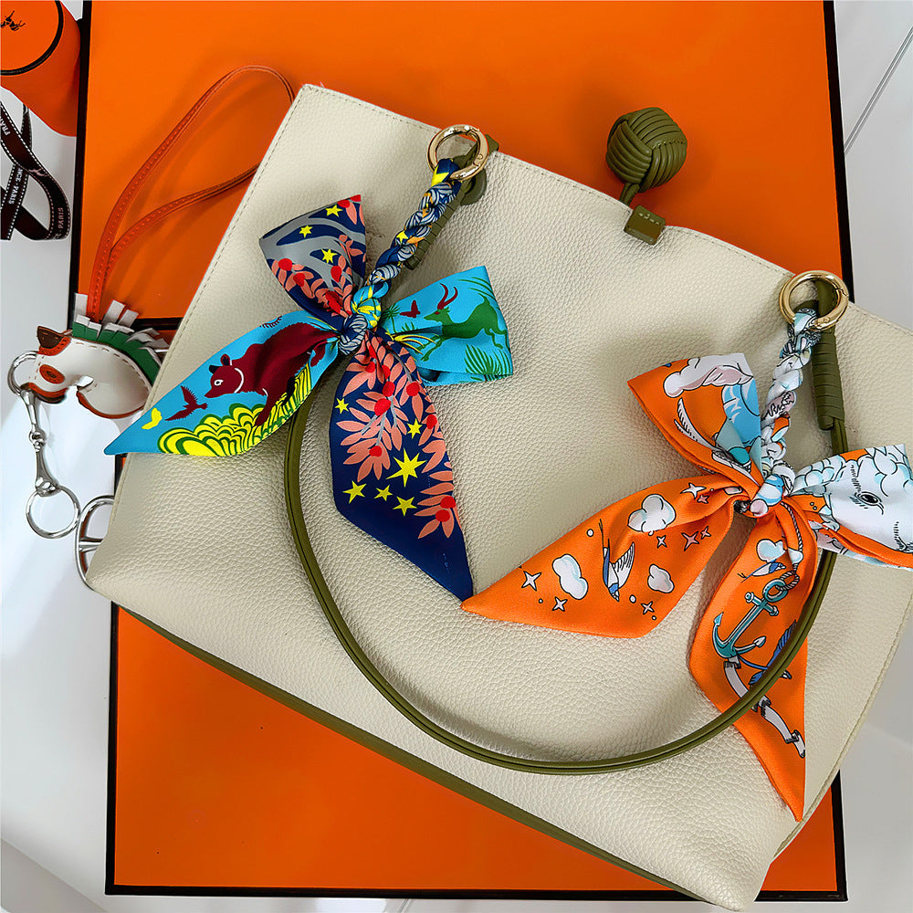 Women's Polyester Bag Decorative Scarf Pendant