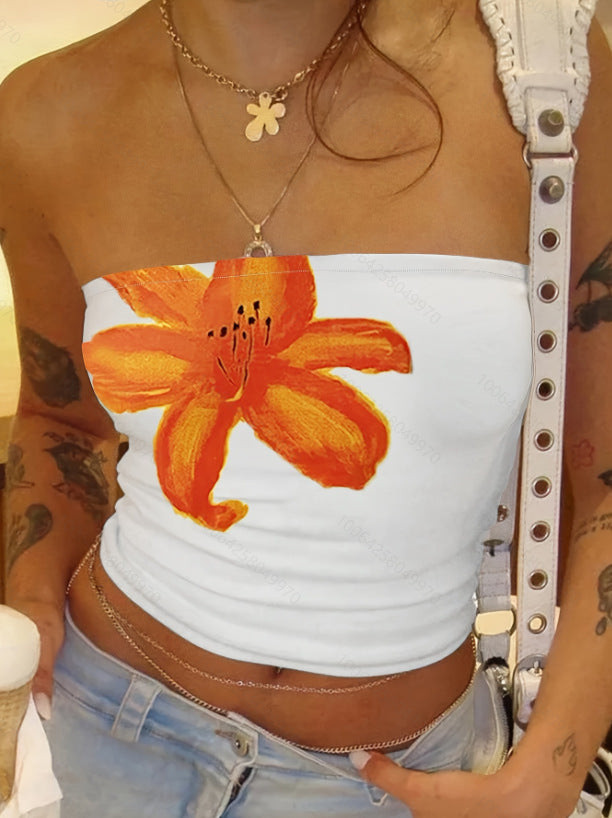 Women's Floral Print Top Sleeveless