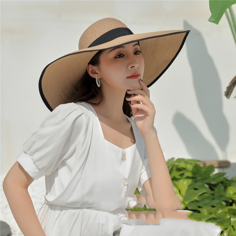 European And American Women's Large Brim Sun Protection Straw Hat
