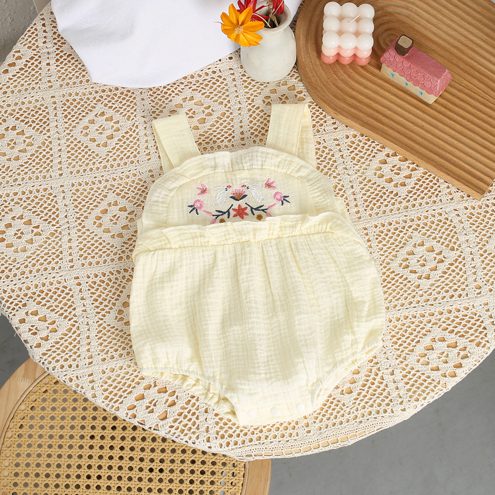 Girls' Sleeveless Sling Thin Bodysuit