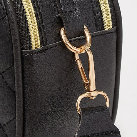 New Rhombus Embroidery Double Zipper Handbag Crossbody