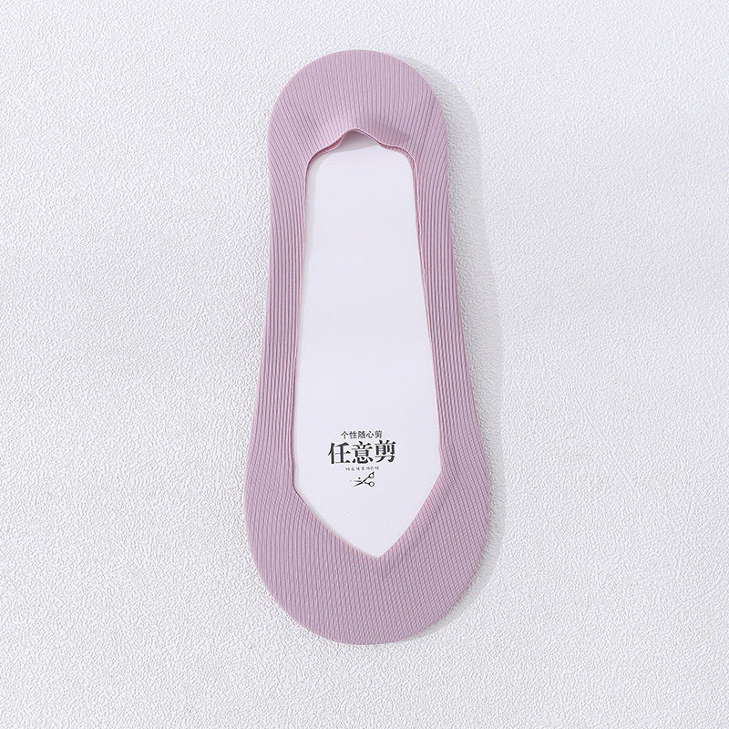 Women's Non-Slip Silicone Cotton Bottom Lace Boat Socks