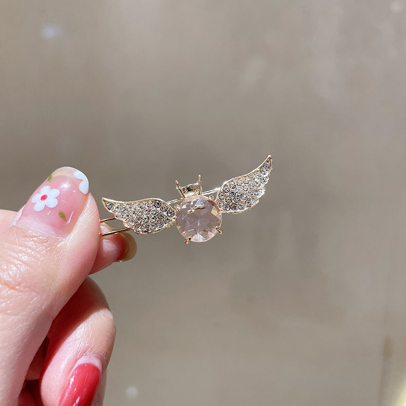Angel Wings Hairpin  Crystal Girl Ins Bangs Clip