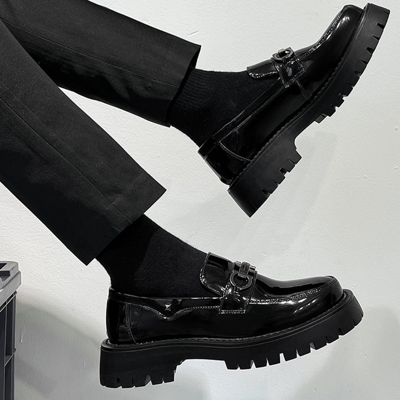 Black Hairstylist Korean Style British Casual Slip-On Shoes