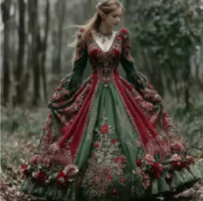 Womens Stylish And Elegant Floral Long-sleeve Dress