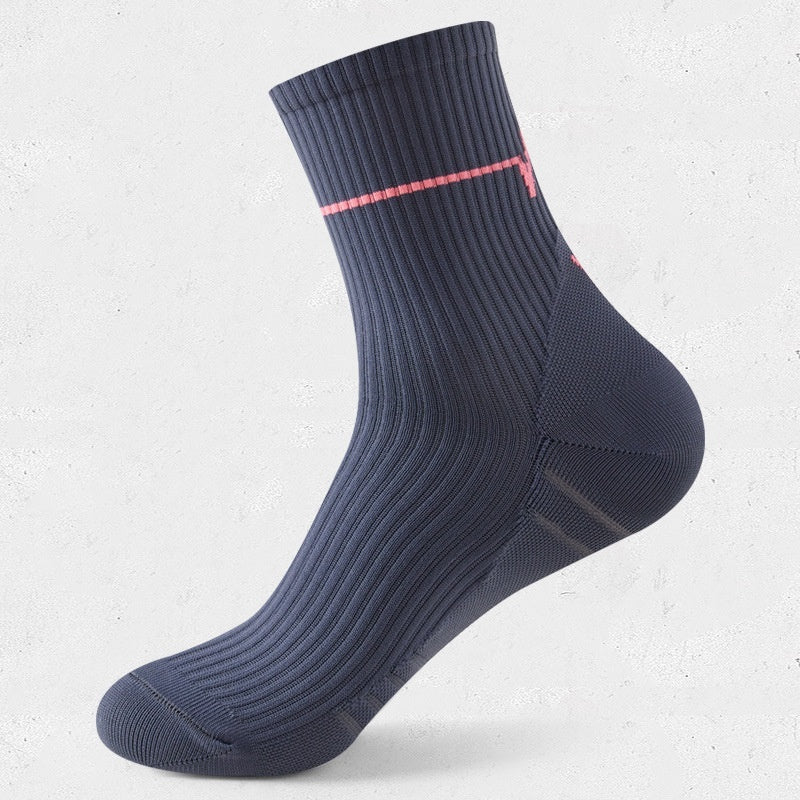 RUNYUBO Mid-Calf Bright-Colored ECG-Style Trendy Professional Running Socks