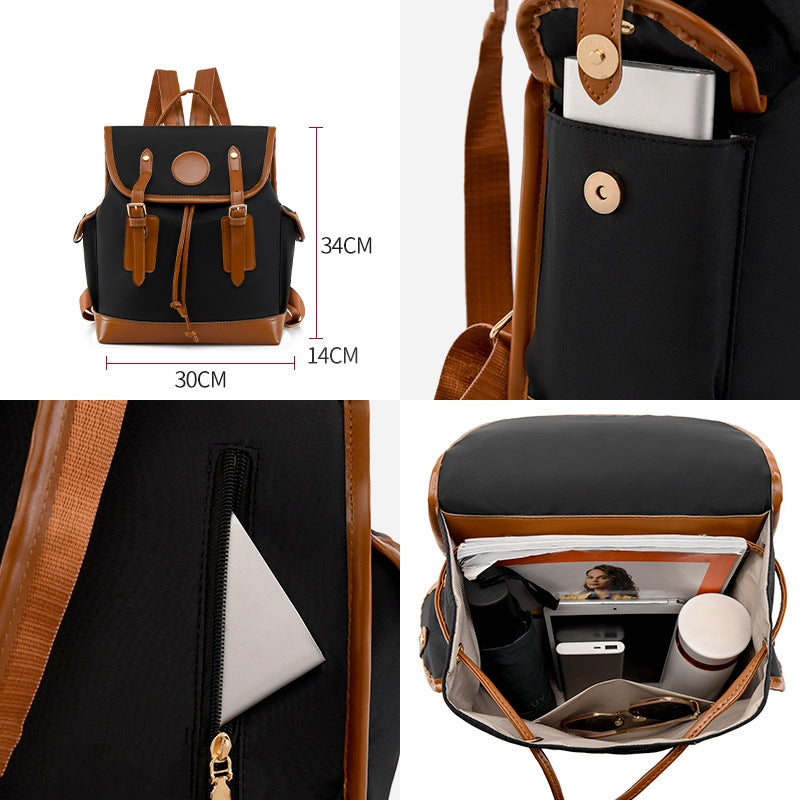 Leisure Travel Backpack Korean Style Advanced Contrast Color