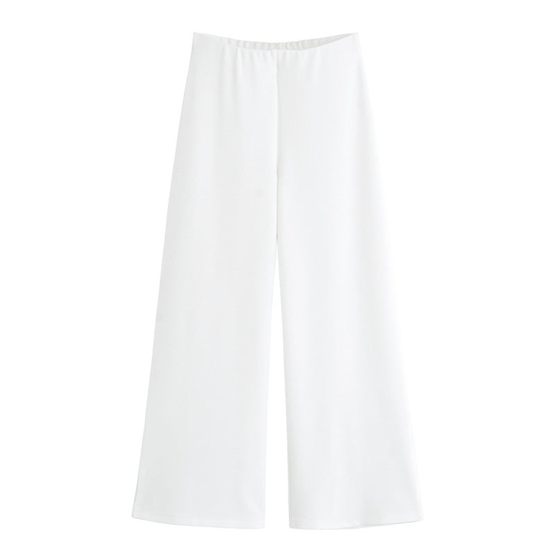 Sleeveless Top And Wide-leg Pants Set For A Chic, Elegant Look