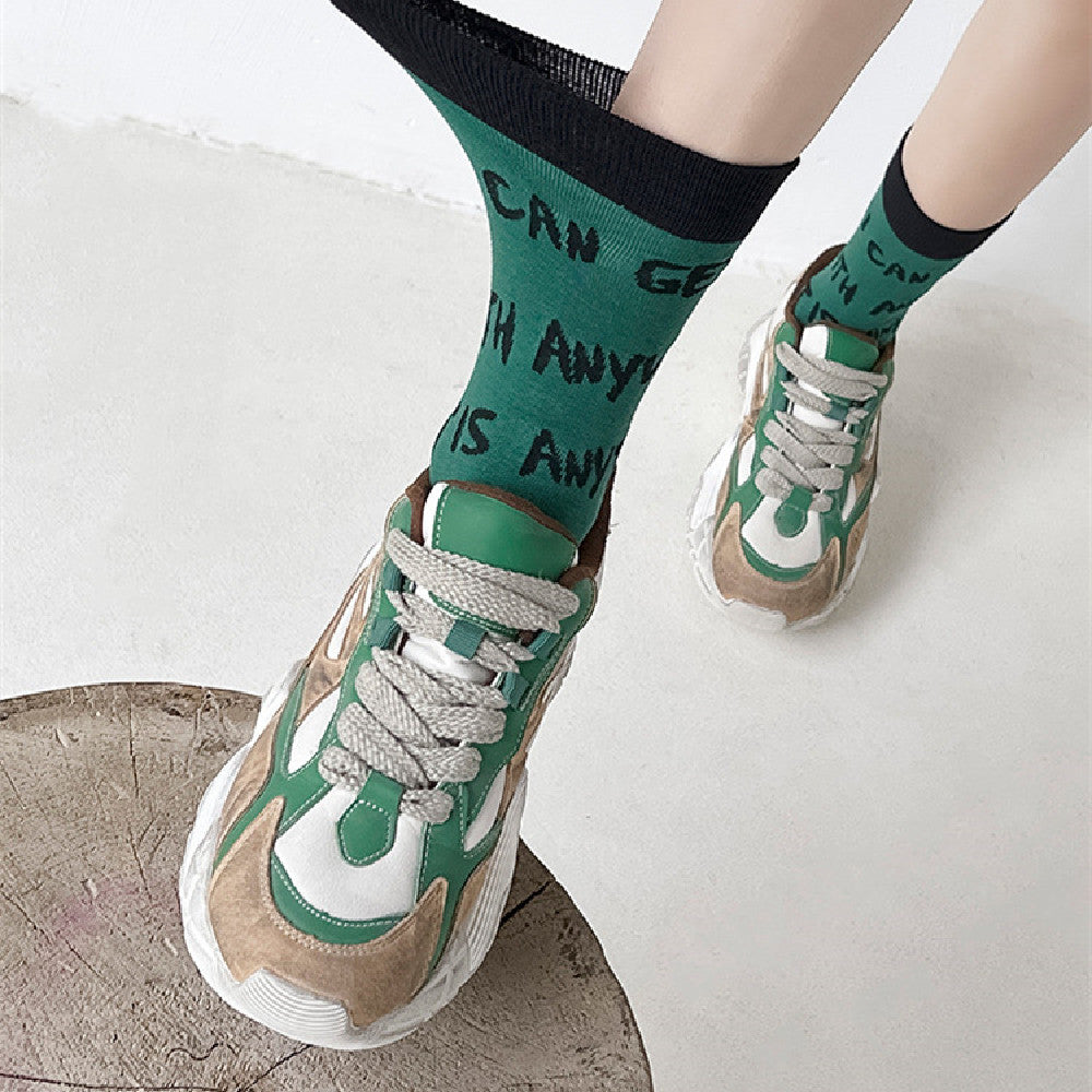 Green Women's Spring And Autumn Stockings