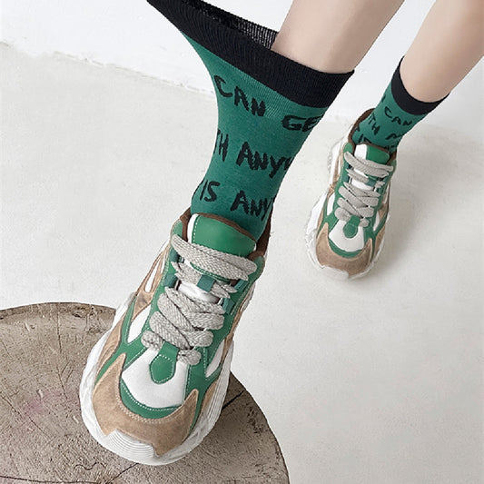 Green Women's Spring And Autumn Stockings