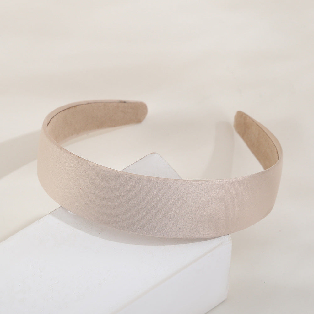 Color Elegant Headband Solid Color Baidu Headband Wide Fabric High Skull Top Headband