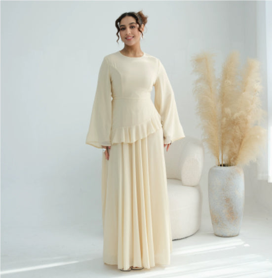 Women's Waist-cinching Double-layer Dress