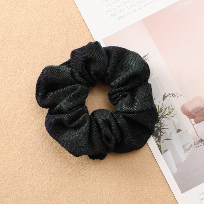Plaid Print Large Intestine Ring Women's Hair Tie