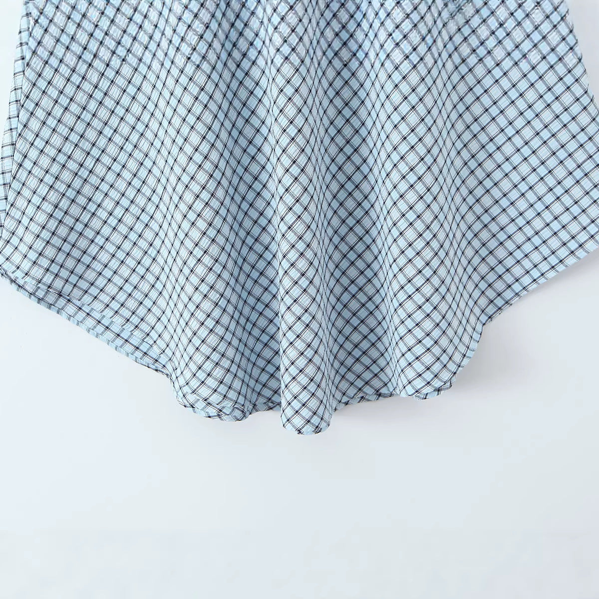 European And American Women's Fashion Plaid Asymmetrical Midi Skirt