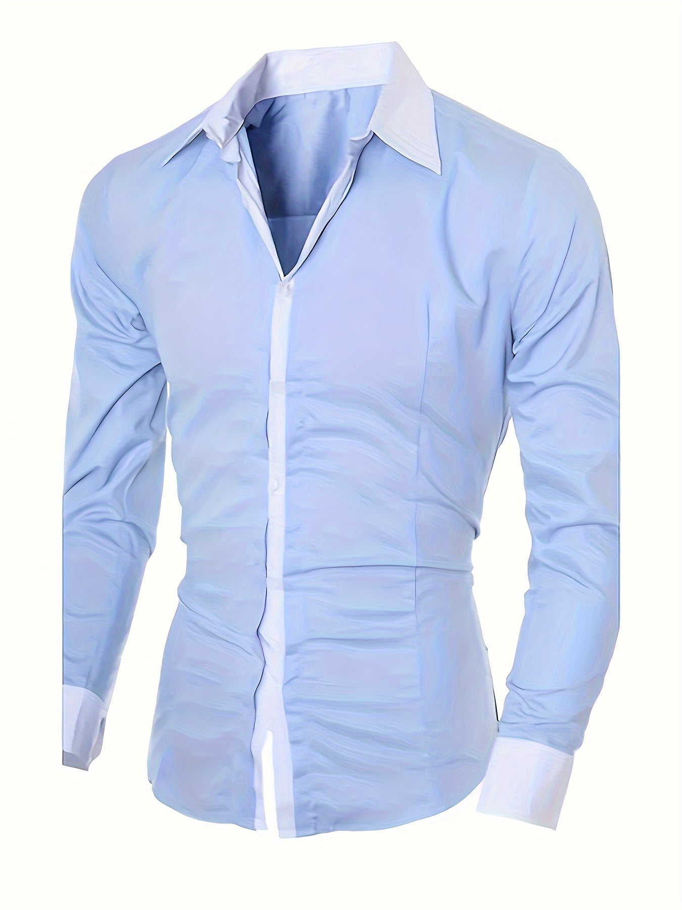 Stylish Business Shirt For Teenagers And A Long-sleeved Shirt With Contrasting Colors