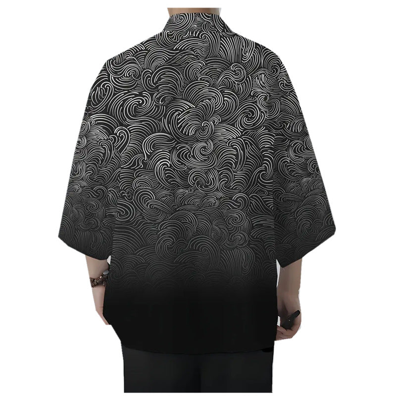 Men's All-match Loose 3D Printed Coat Cardigan
