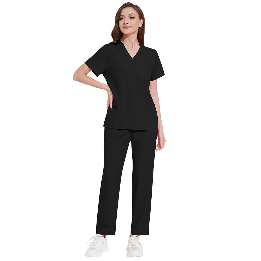 Multi-color Nurse Uniform Set Top And Pants Two-piece Outfit For Women