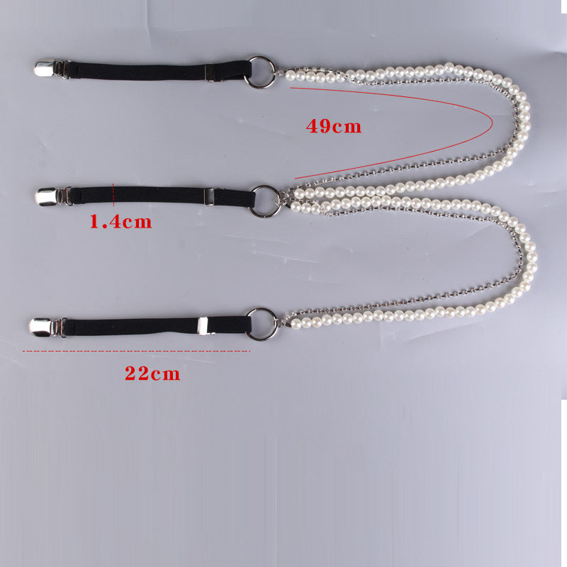 INS Trend Elastic Elastic Suspender Belt Rhinestone Chain Sling Belt