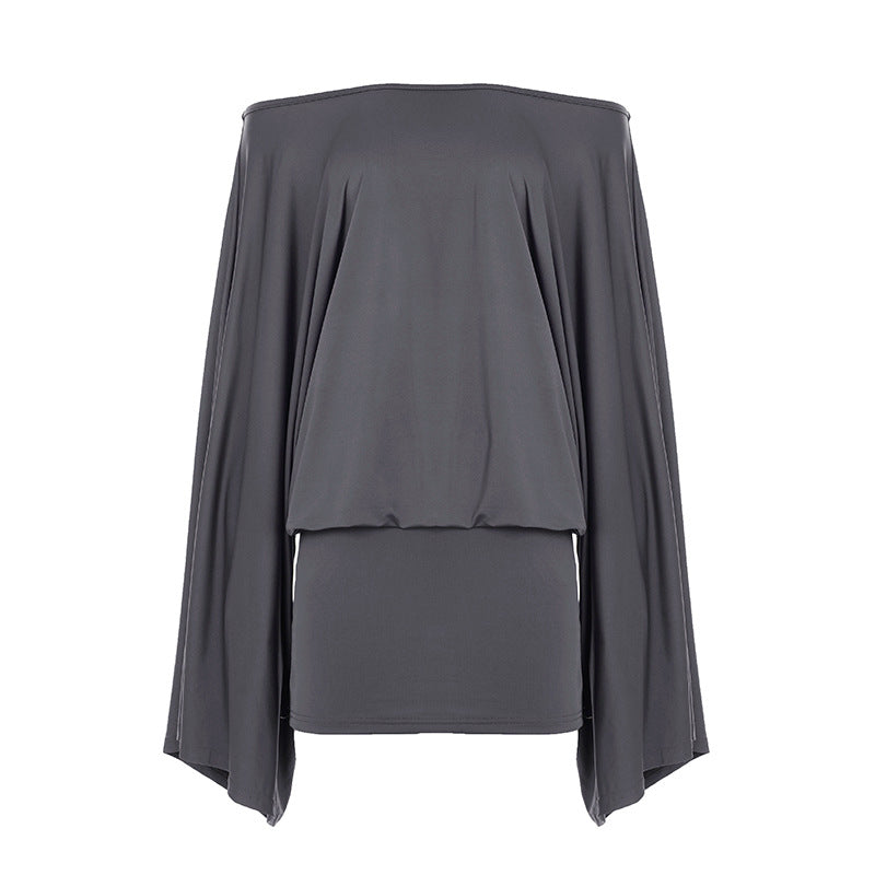 Feminine Edgy Style Loose Fit Puffy Sleeve Sheath Dress
