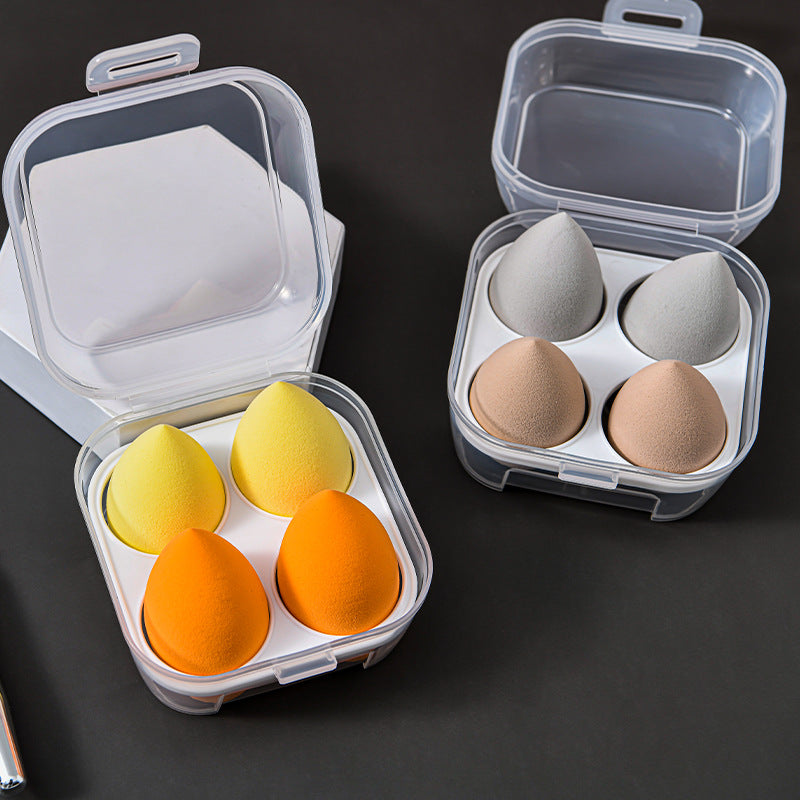 Egg Box Beauty Egg 4 Pcs Transparent Storage Box Water Drop Jelly Puff Gourd