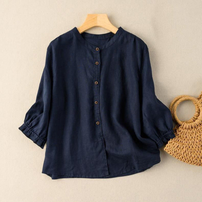 Half Sleeve Artistic Retro Women's Summer New Loose Women's Shirt