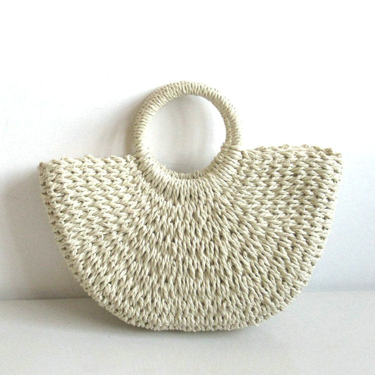 Straw Woven Paper Rope Round Simple Solid Color Weaving