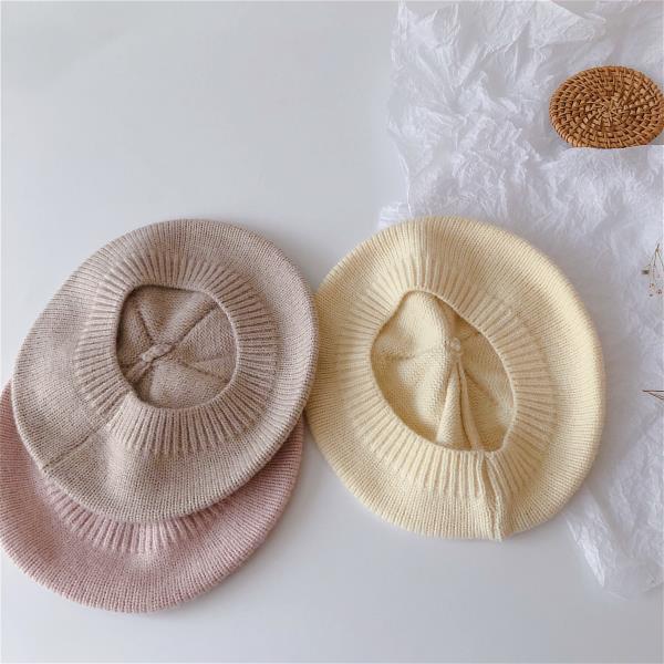 Solid Color Children's Knitted Hat Beret Hat Autumn Baby Soft Painter Yarn