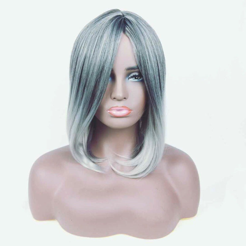 Female Long Straight Hair Gradient High Temperature Chemical Fiber Headgear