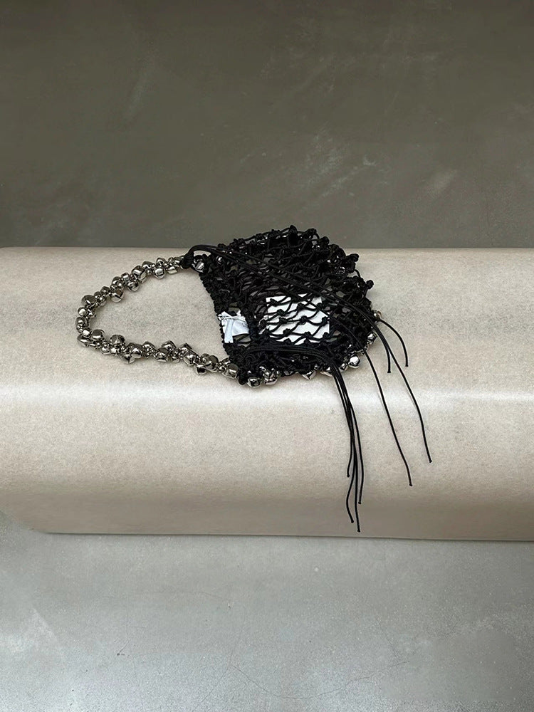 Dark Silver Bell Portable Shoulder Underarm Bag