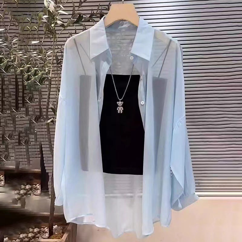 Loose All-match Fashionable Mid-length Shirt Thin Sun Protection Clothing For Women
