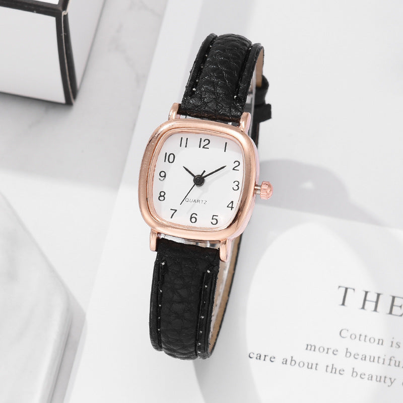 Women's Stainless Steel Imitation Leather Watch