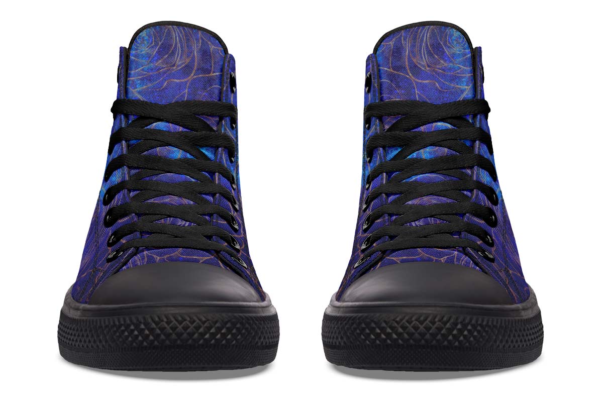 Men's And Women's Fashion Color Printing High-top Canvas Shoes