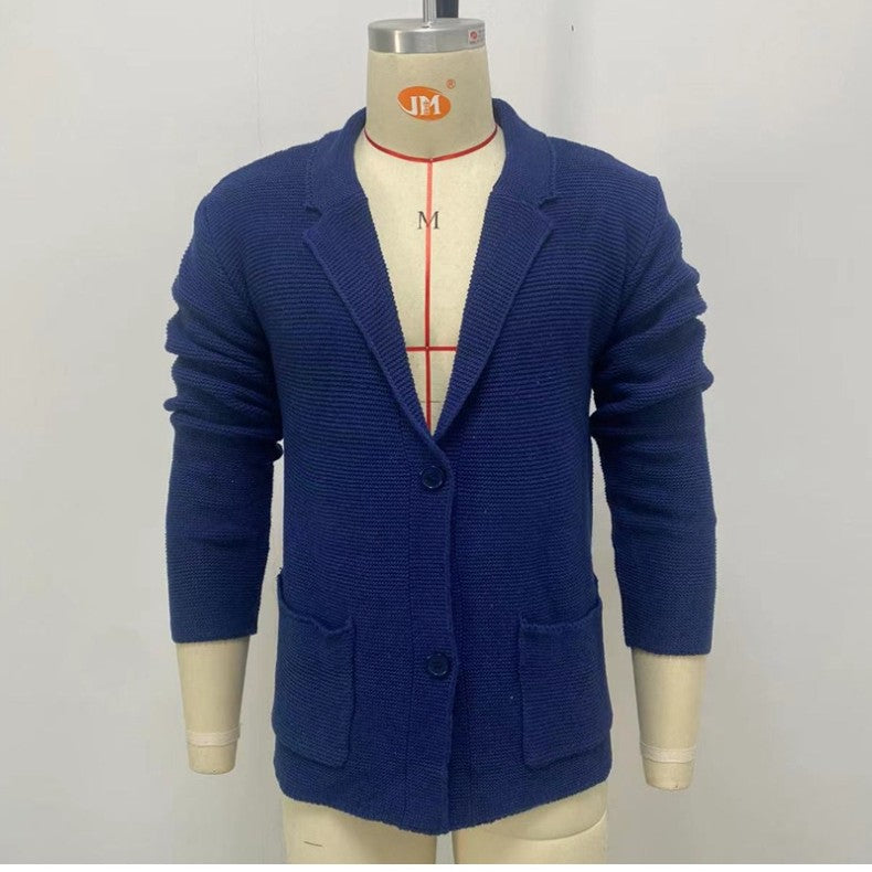 Men's Autumn And Winter Knitted Small Suit
