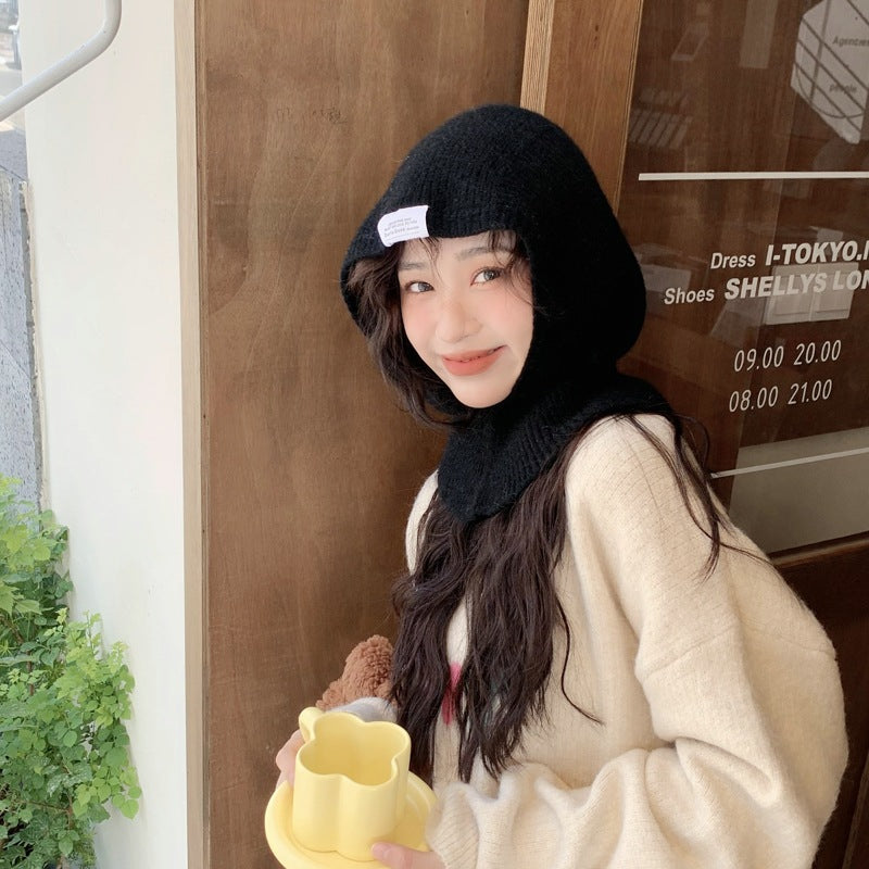 Knit Hat With A Bib