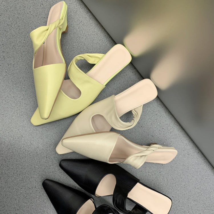 Solid Soft Leather Women's Sandals