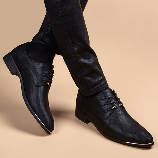 Business Formal Wear Small Leather Shoes Increase Leisure British Pointed Toe