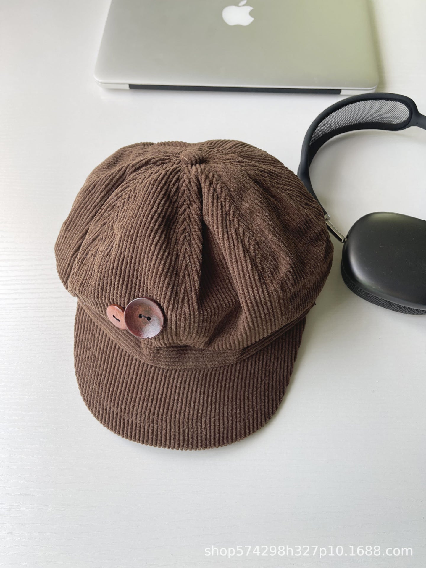 Women's Autumn Winter Japanese Brown Octagonal Cap