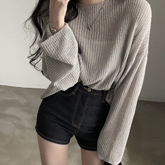 Thin Ice Silk Sweater Loose Outer Wear