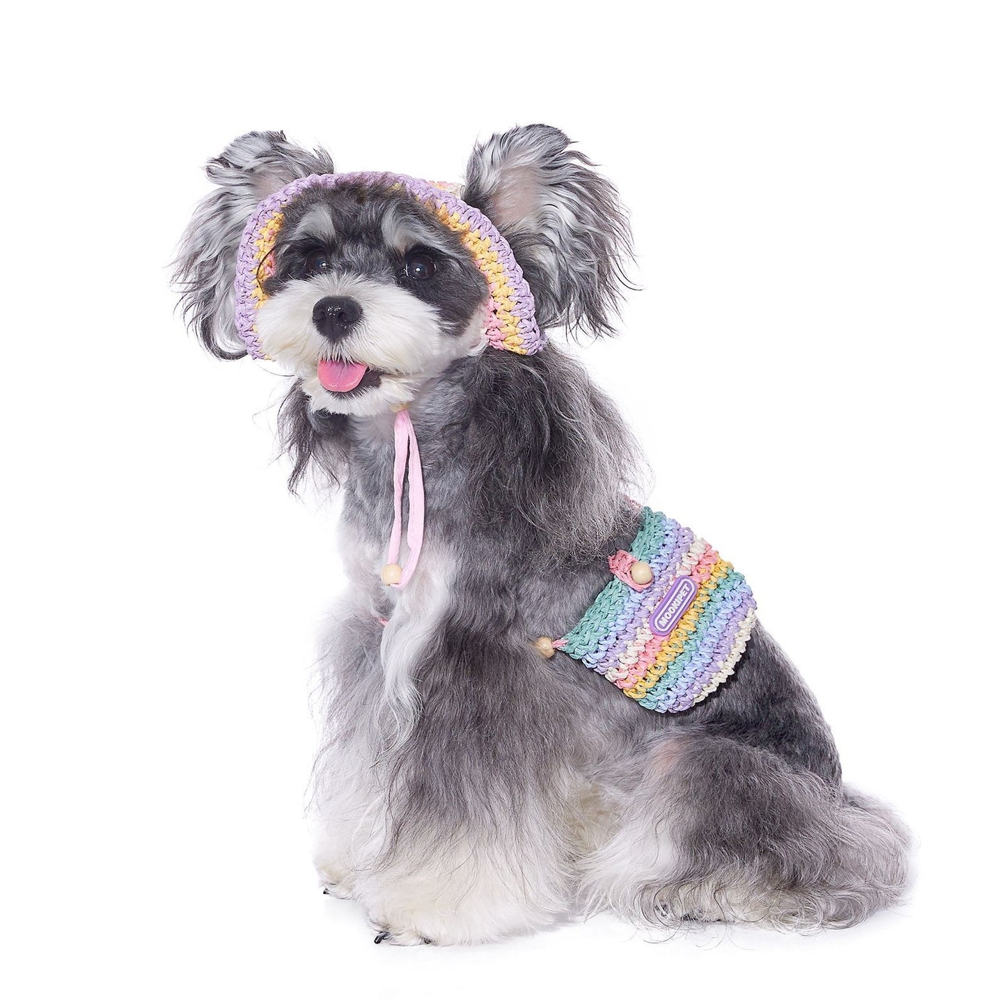Woven Sun Hat Summer Small Dog Yorkshire Bichon Vacation Style Travel Bag
